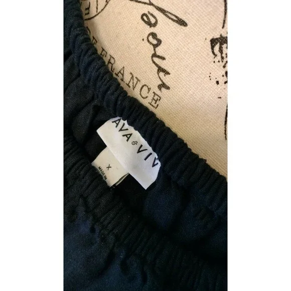 NWOT! Ava & Viv Black Linen Blend Off-Shoulder Cropped Jumpsuit. Plus Size X - Picture 8 of 9